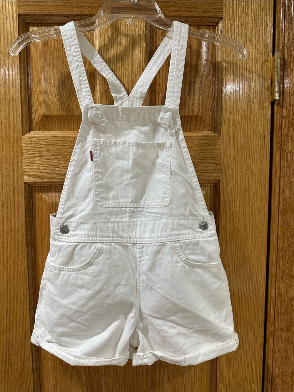 Girl’s White Levi’s White Short Overalls